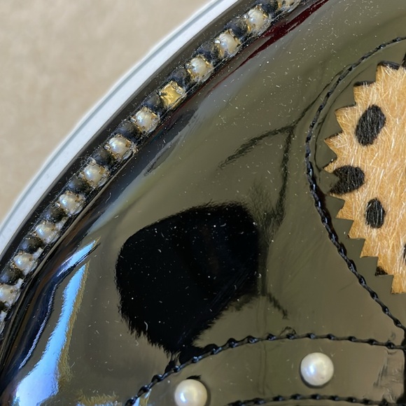 Betsey Johnson Marti Black Multi Chunky Platform Creeper Lace Up Jeweled Shoe 8 - Picture 12 of 13